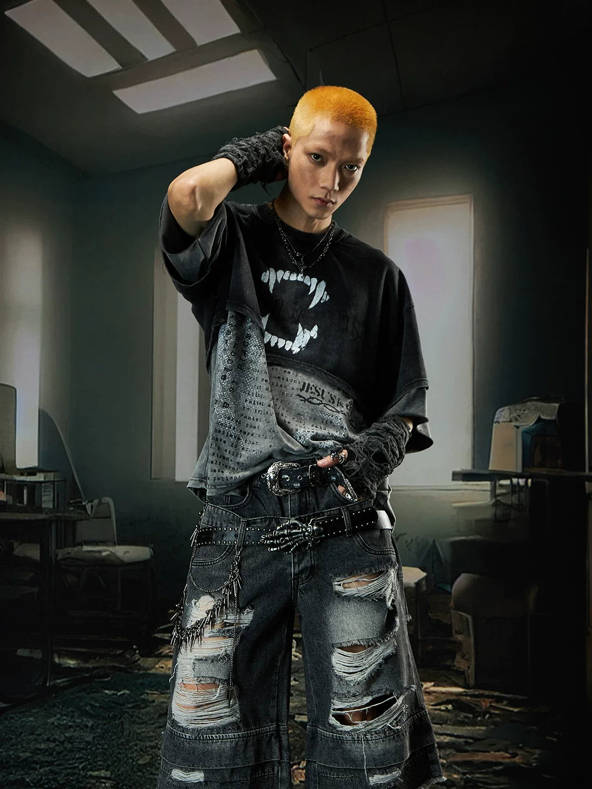 Eclipse Fade Layered Acid-Wash Tee - Notkicks