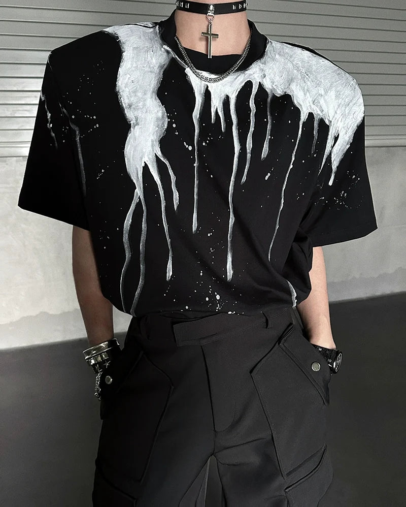 Drip Print Oversized T-Shirt - Notkicks