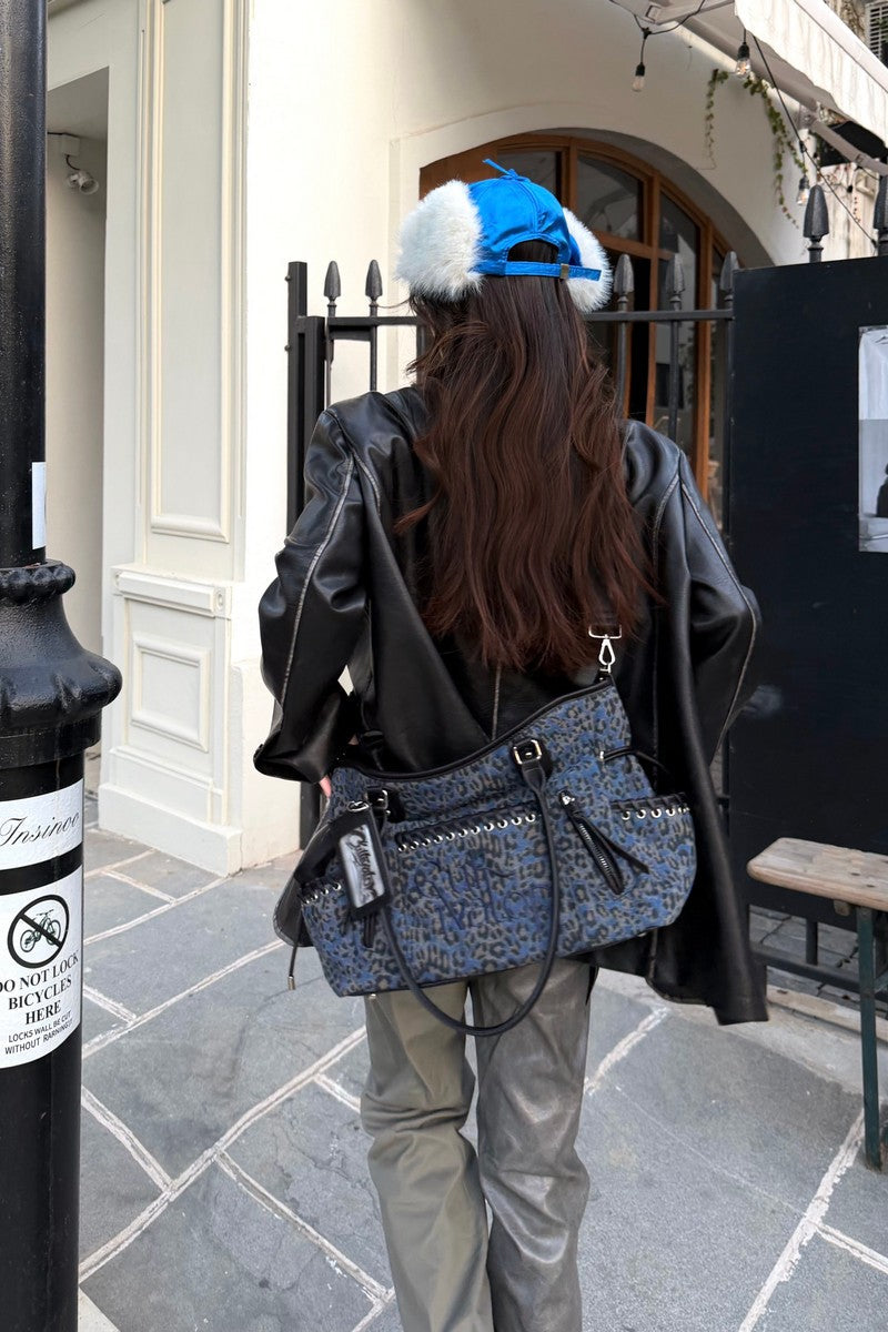 Leopard Denim Tote Bag - Notkicks