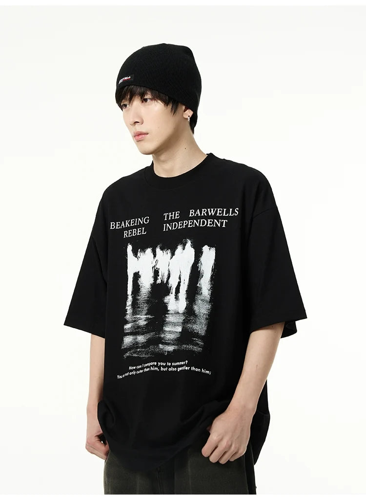 Oversized Crowd Graphic T-Shirt - Notkicks