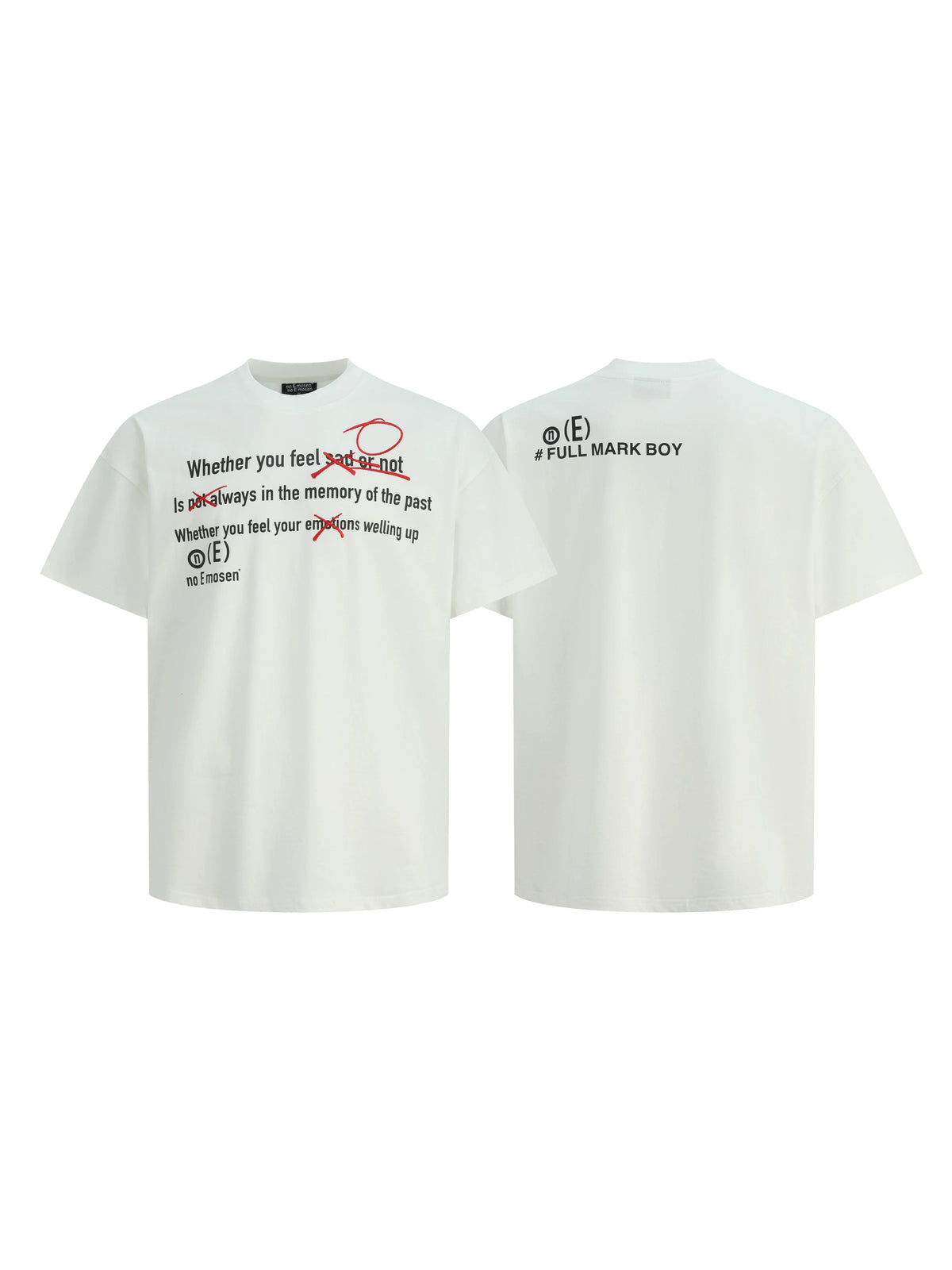 Zero For Depression Text Embroidery Tee - Notkicks