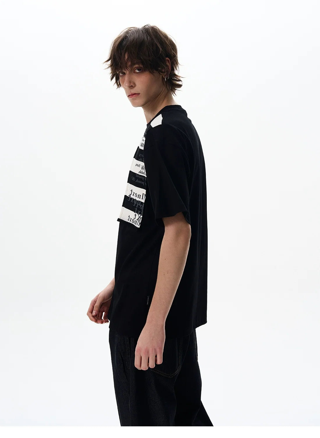 Graphic Stripe Patchwork Tee - Notkicks
