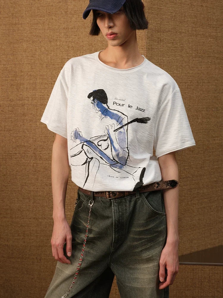 Jazz-Inspired Sketch Graphic Tee - Notkicks