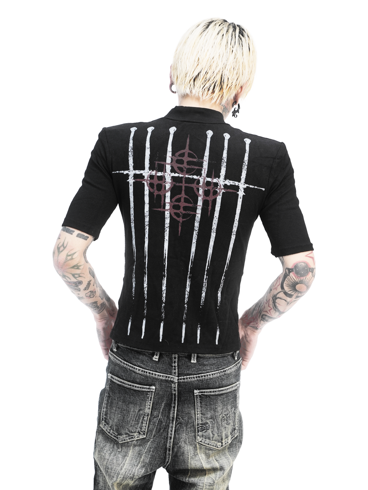 Crimson Sigil Spire Mockneck Tee - Notkicks