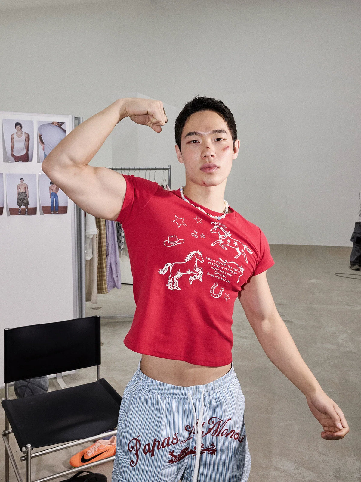 Crimson Rodeo Doodle Graphic Crop Tee - Notkicks