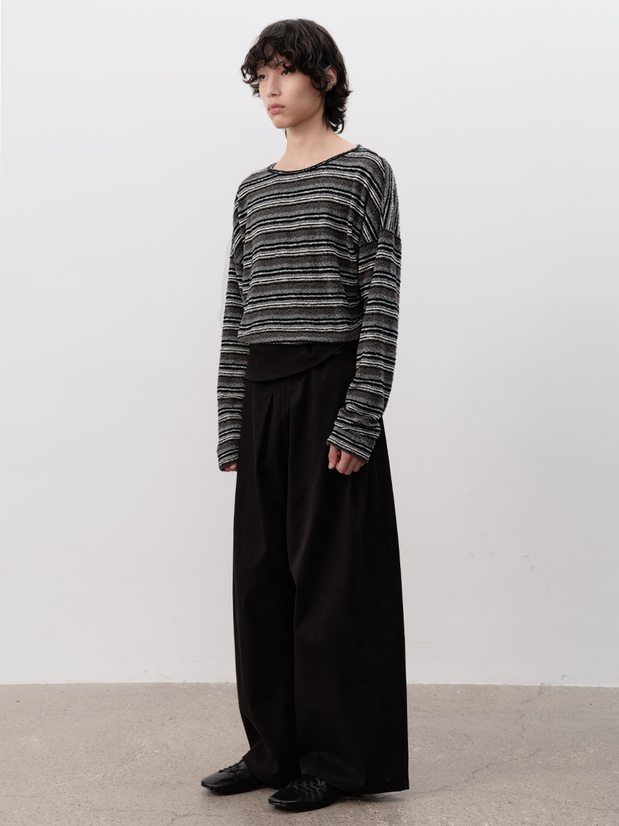 Textured Stripe Relaxed Knit Top - Notkicks