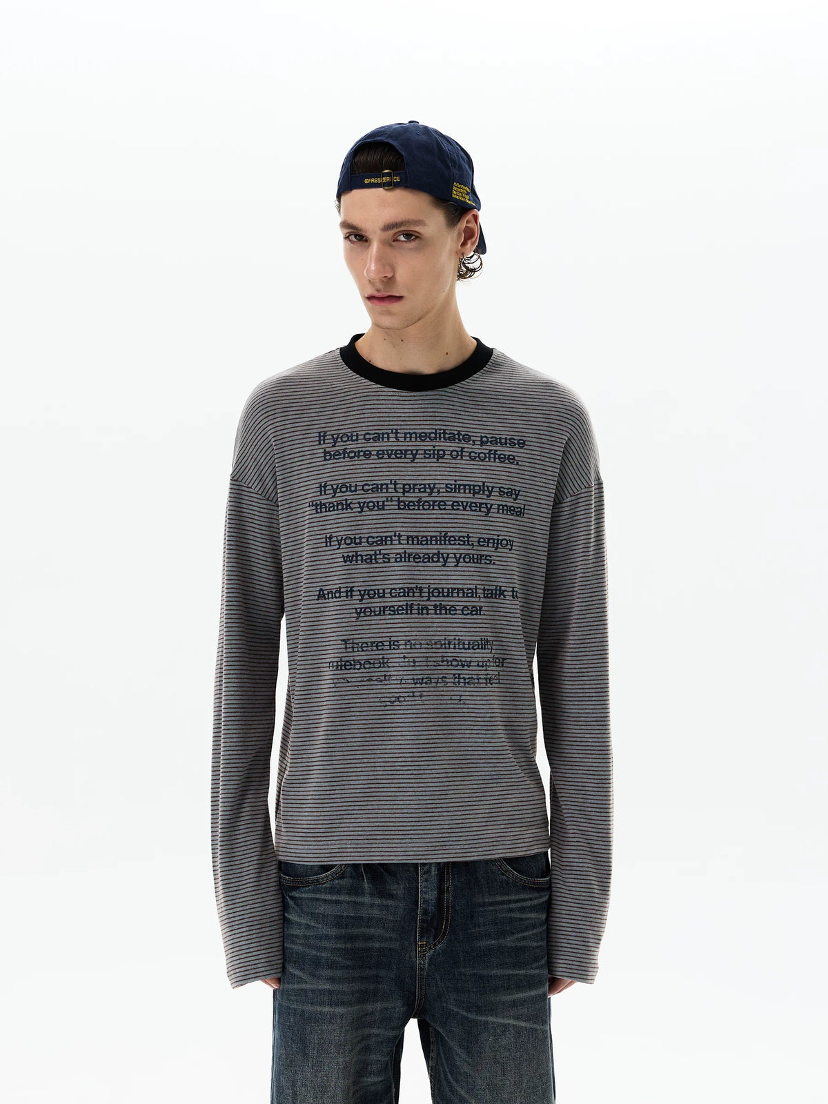 Mantra Stripe Script Longsleeve Tee - Notkicks