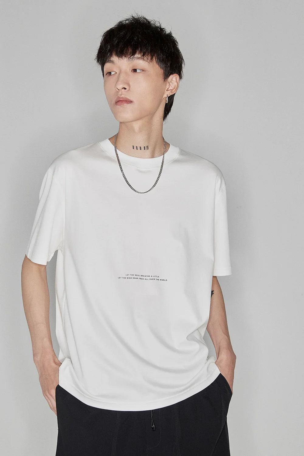 Color Block Letter Print Standard Tee - Notkicks
