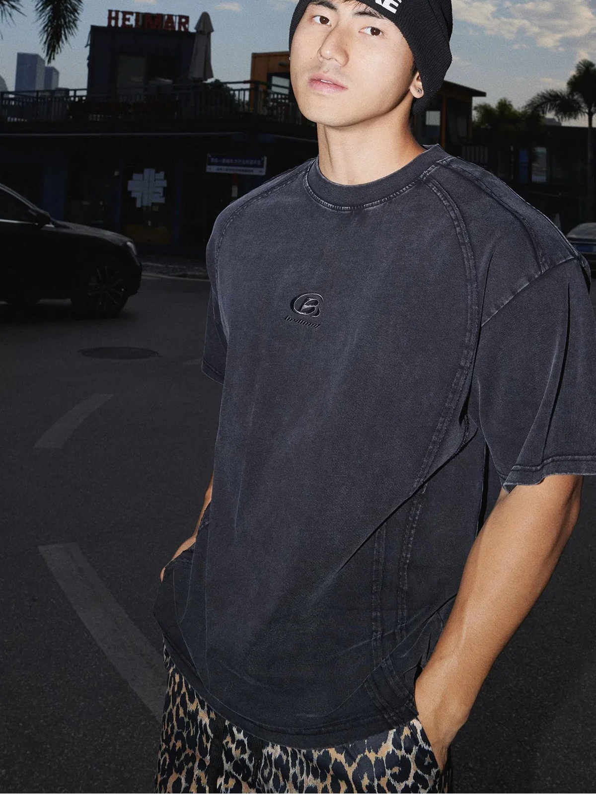Pewterwash Garment-Dyed Logo Tee - Notkicks