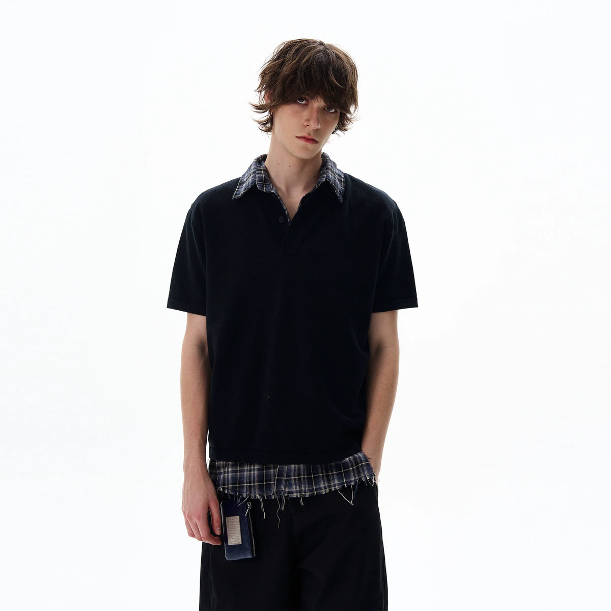 Short Sleeve Henley Shirt with Button Placket - Notkicks