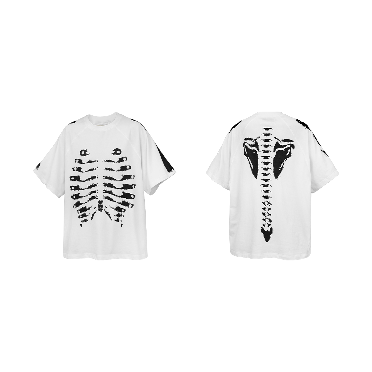 Skeleton Graphic Oversized Raglan T-Shirt - Notkicks