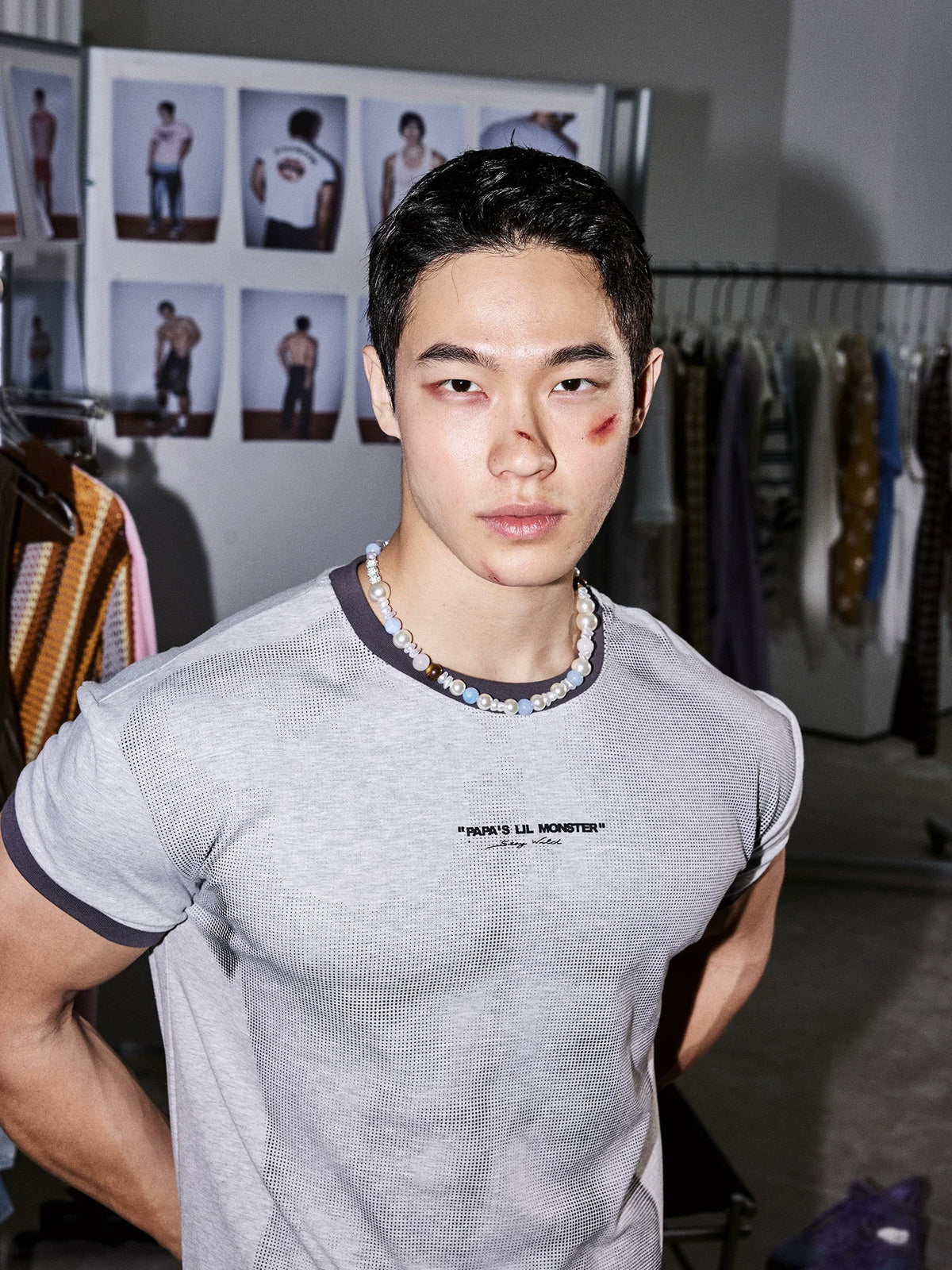 Ash Mesh Contrast Ringer Tee - Notkicks