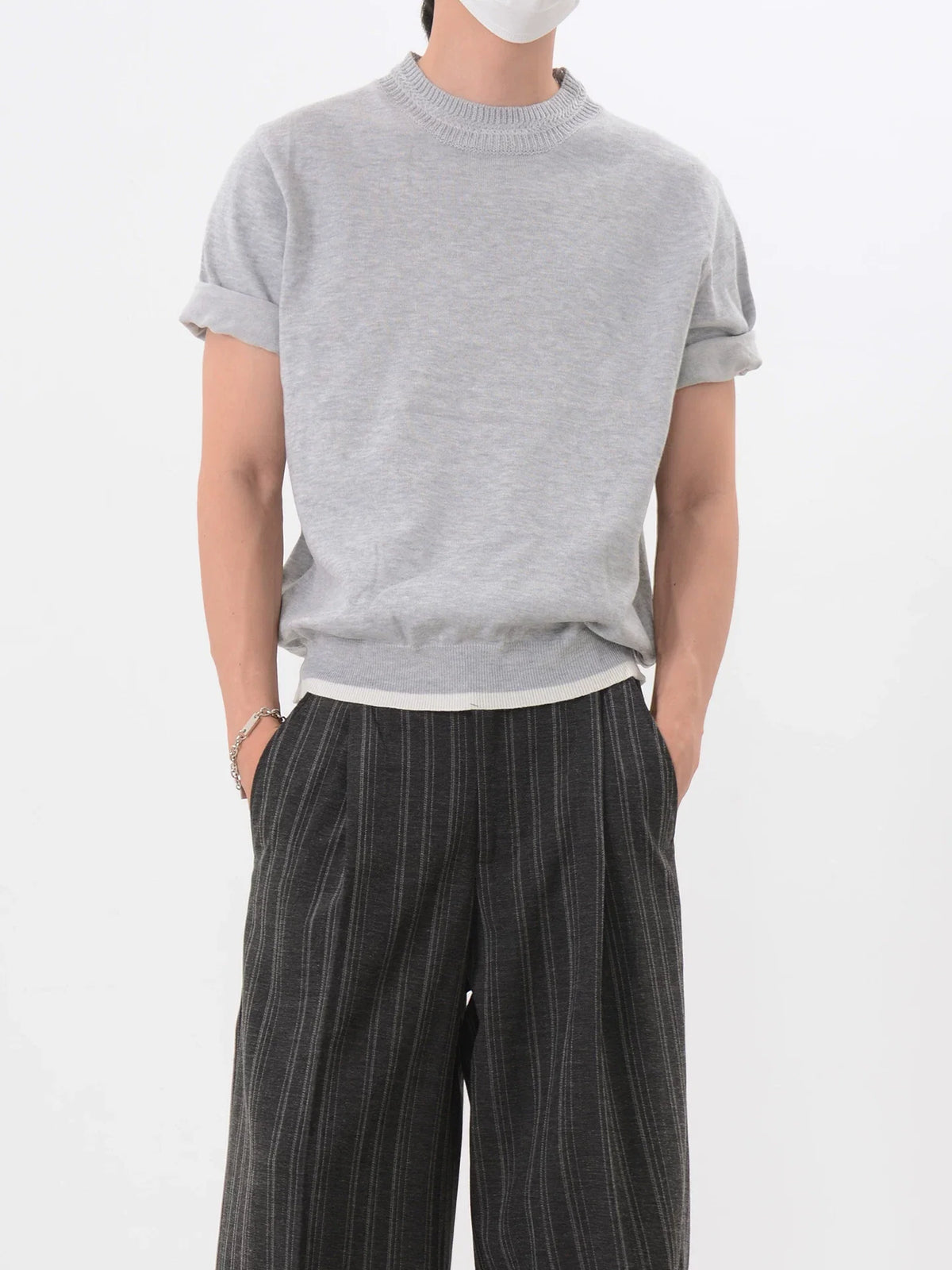 Heather Mock Knit Tee - Notkicks