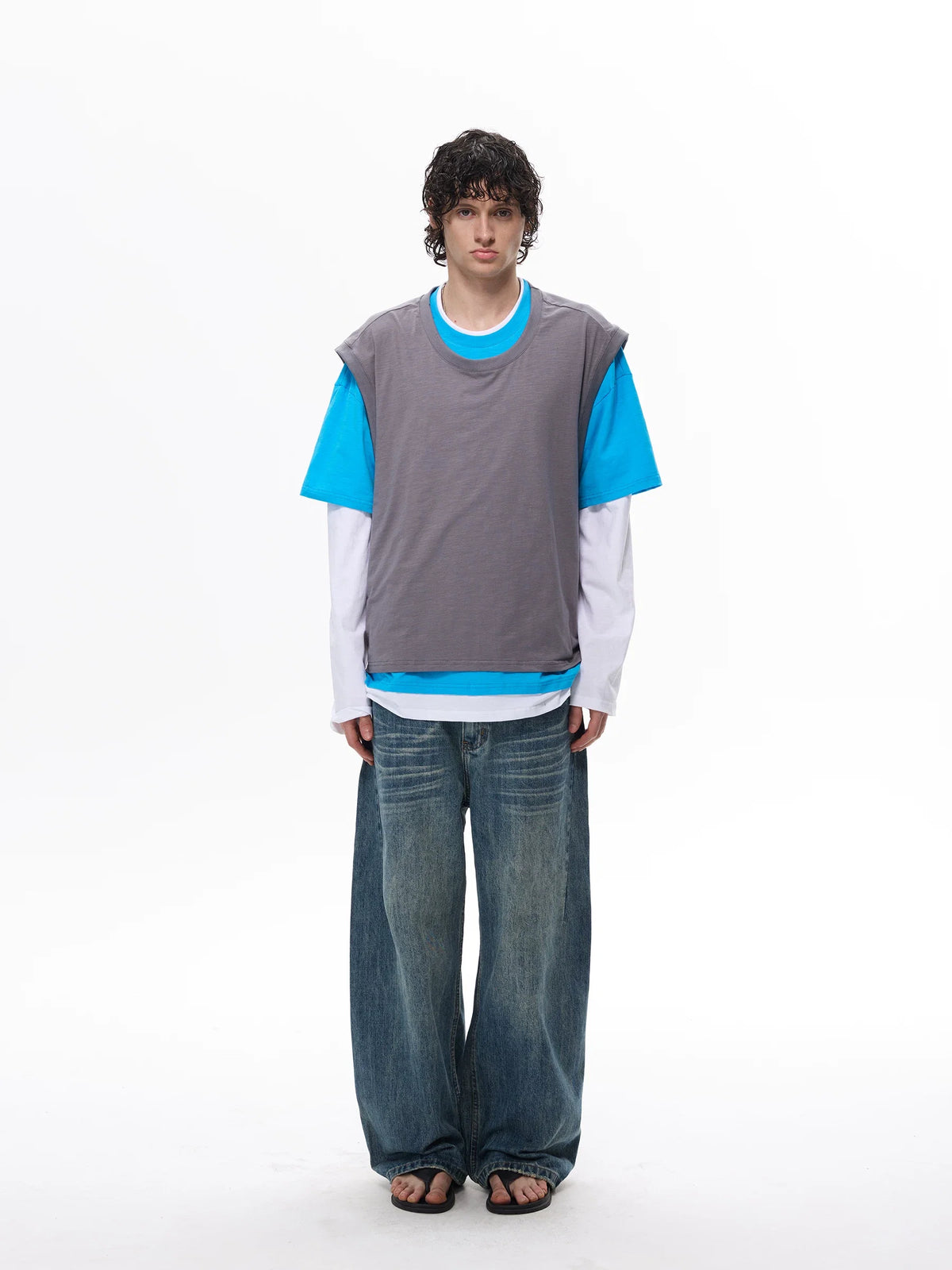 Two-Tone Stack Layer Tee Top - Notkicks