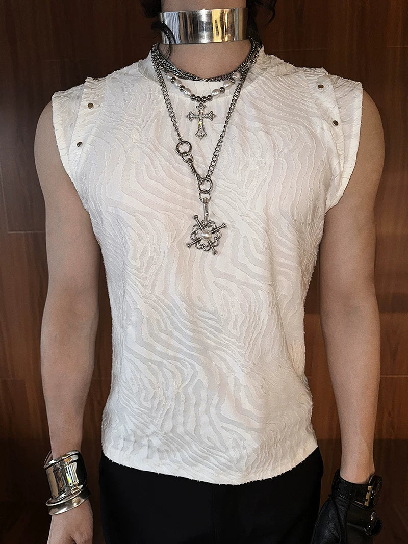Nocturne Ripple Textured Sleeveless Top - Notkicks