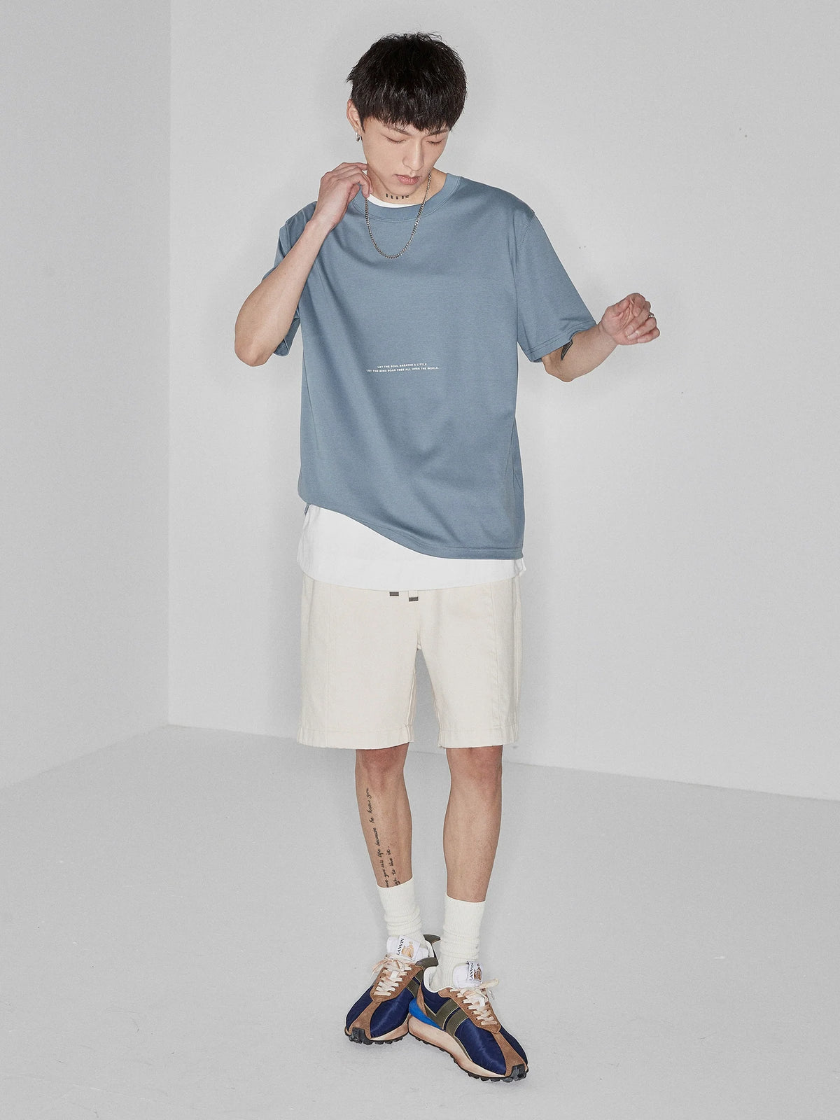 Color Block Letter Print Standard Tee - Notkicks
