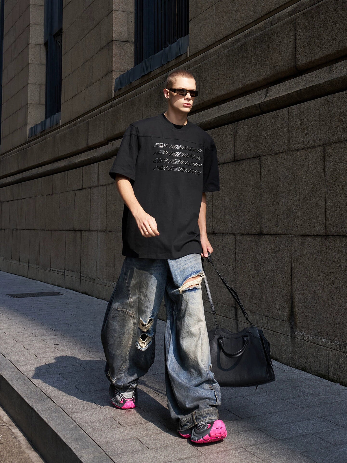 ShadowScript Embossed Street Tee - Notkicks