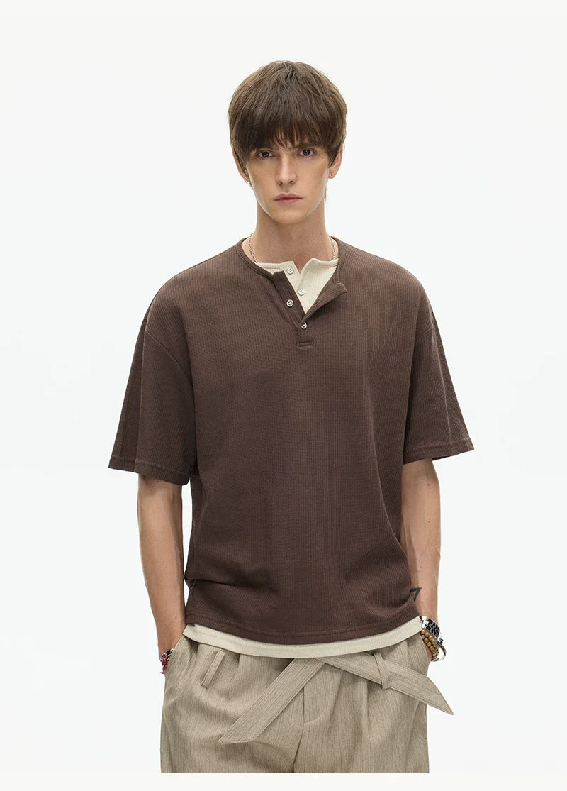 Midnight Core Waffle Henley Tee - Notkicks