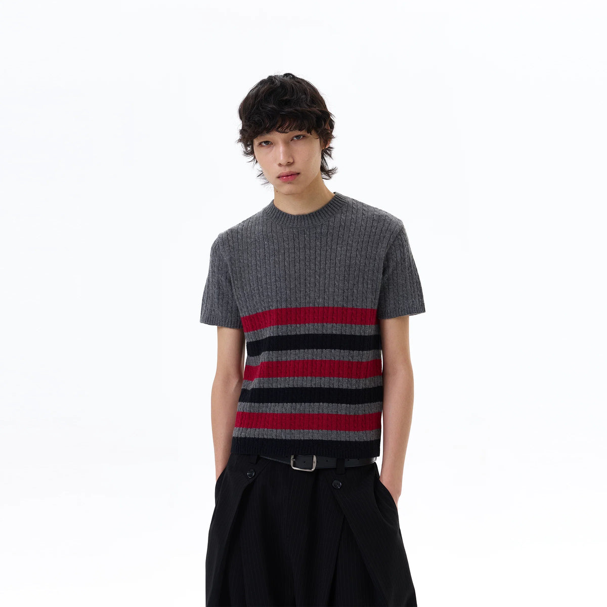 Metro Stripe Ribbed Knit Tee - Notkicks