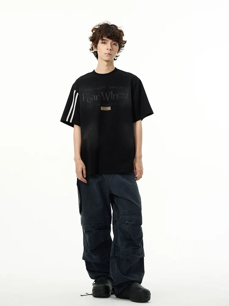 Sporty Sleeves Graphic Oversized T-Shirt - Notkicks