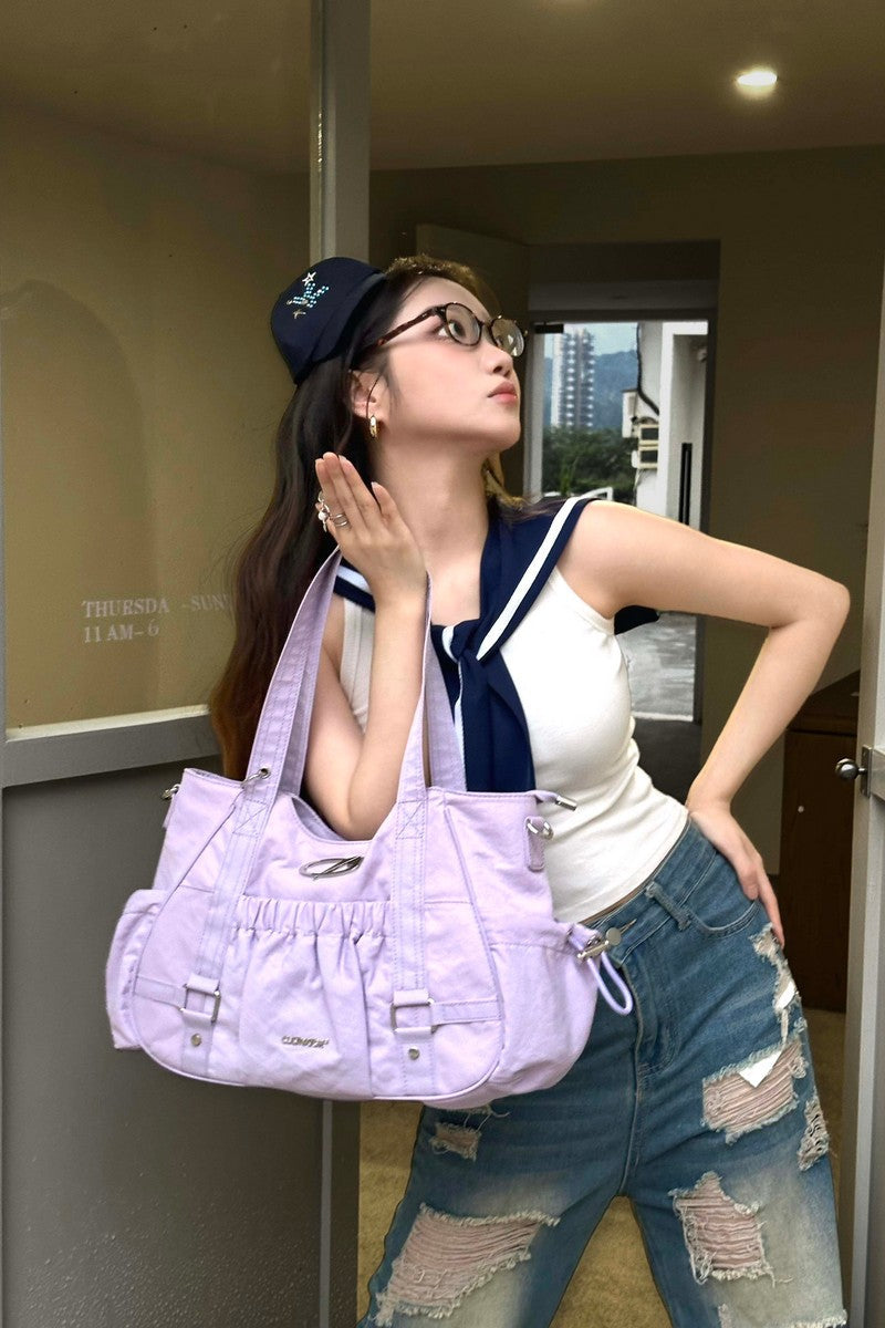 Ruched Nylon Tote Bag - Notkicks