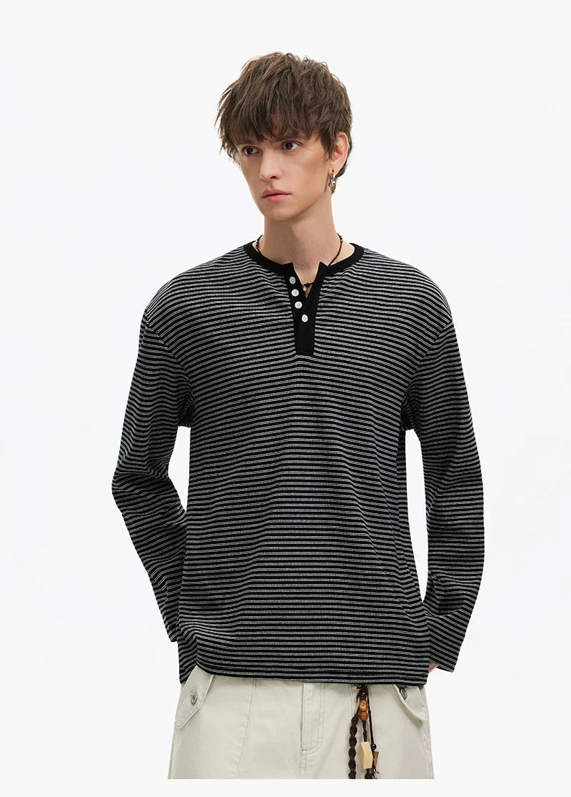 Stripe Henley Lounge Tee - Notkicks