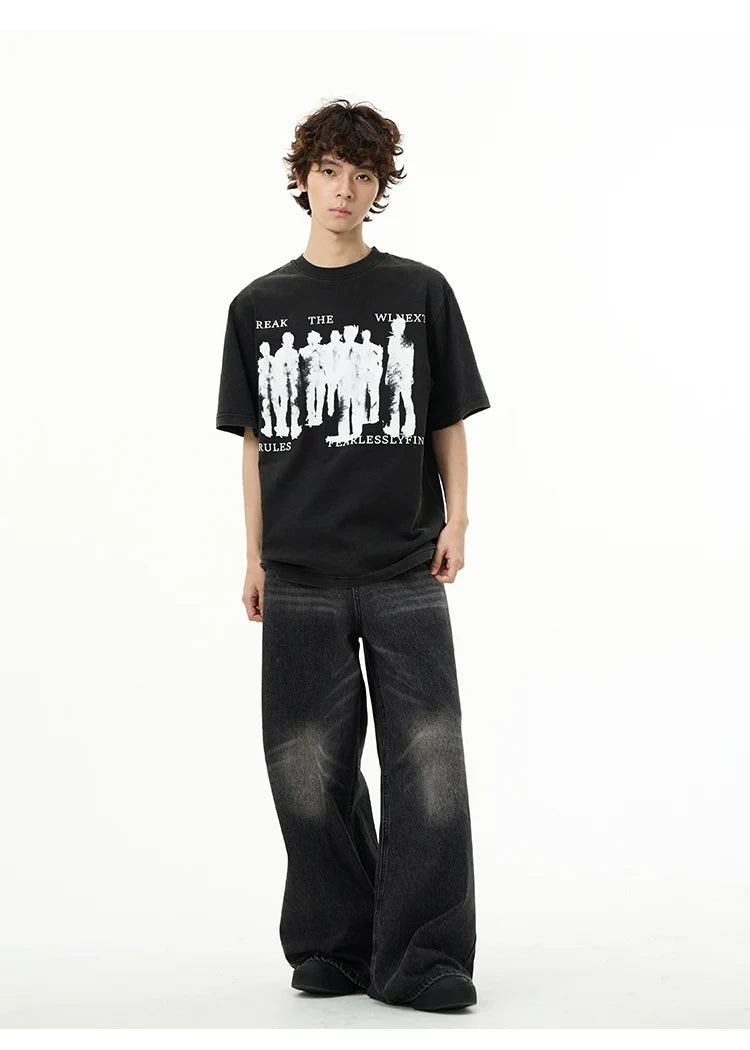 Artistic Graphic Print Oversized T-Shirt - Notkicks