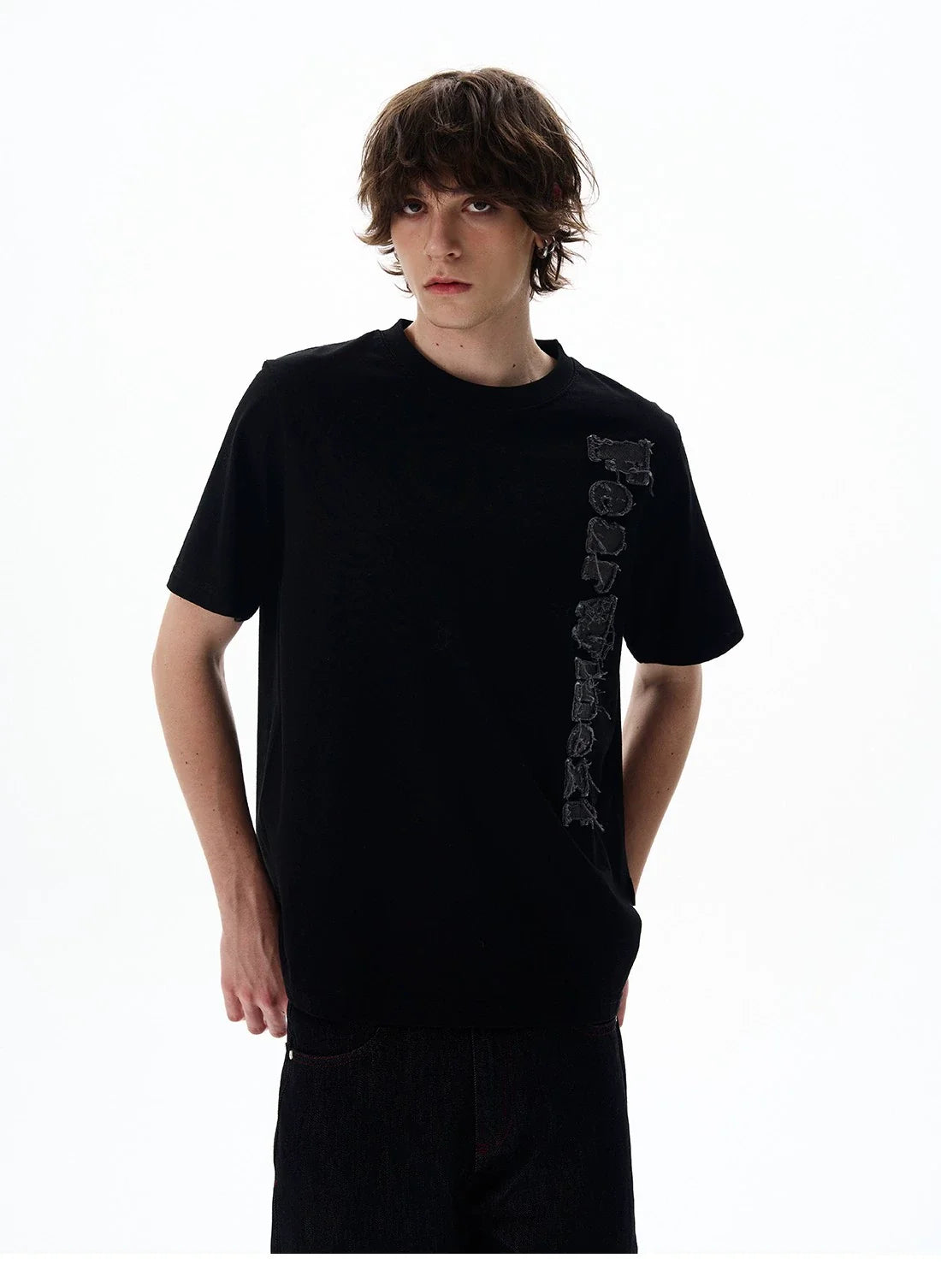 Fuzzy Script Vertical Tee - Notkicks
