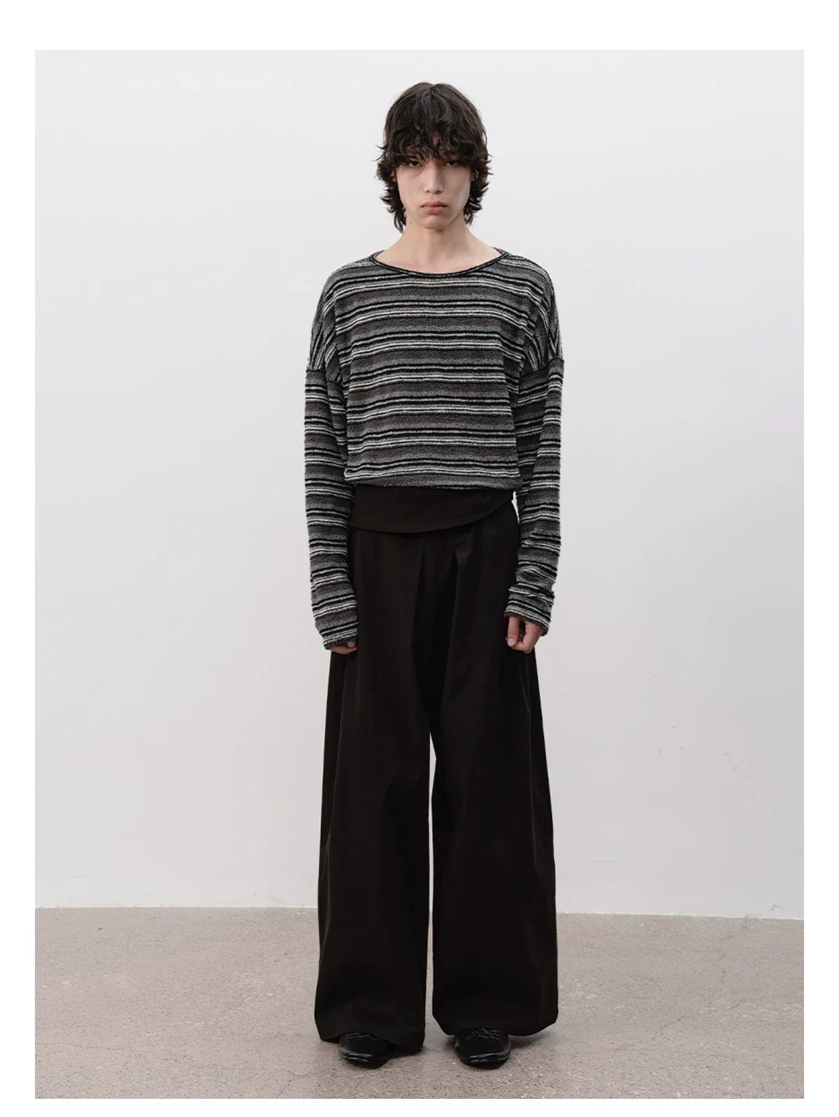 Textured Stripe Relaxed Knit Top - Notkicks