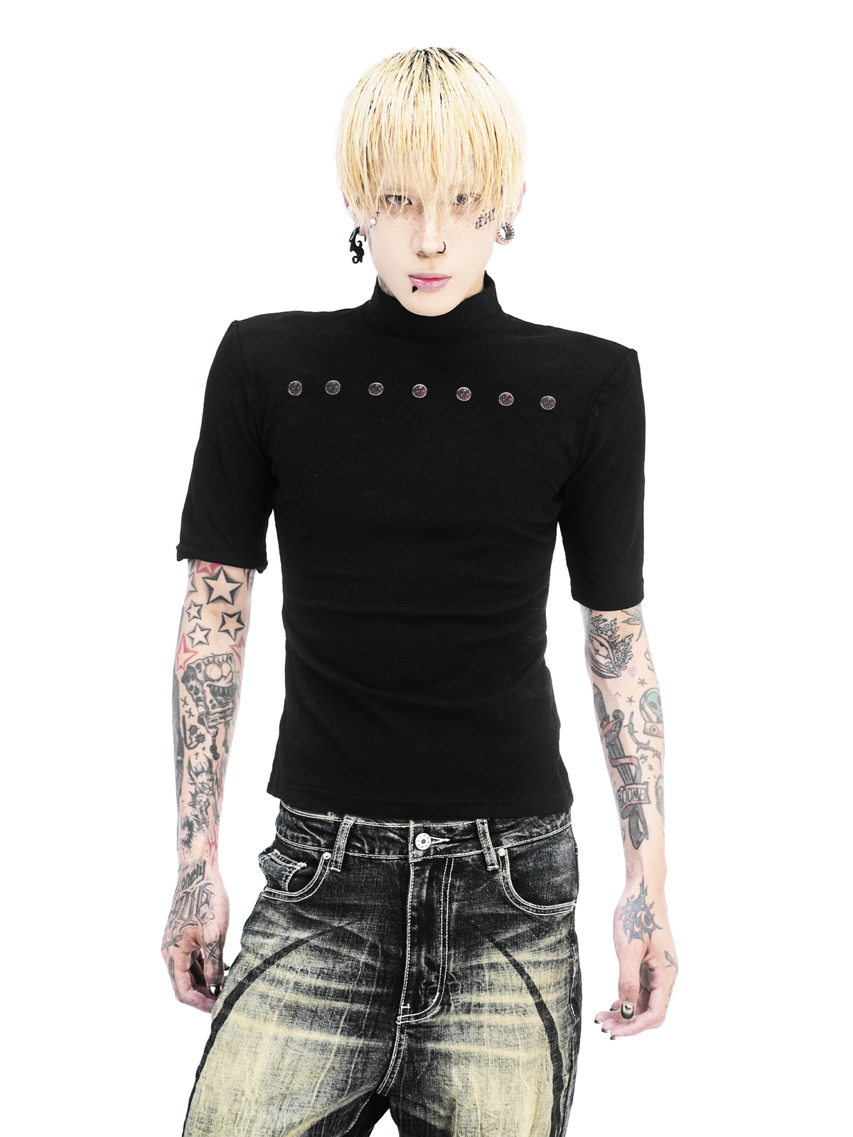 Crimson Sigil Spire Mockneck Tee - Notkicks