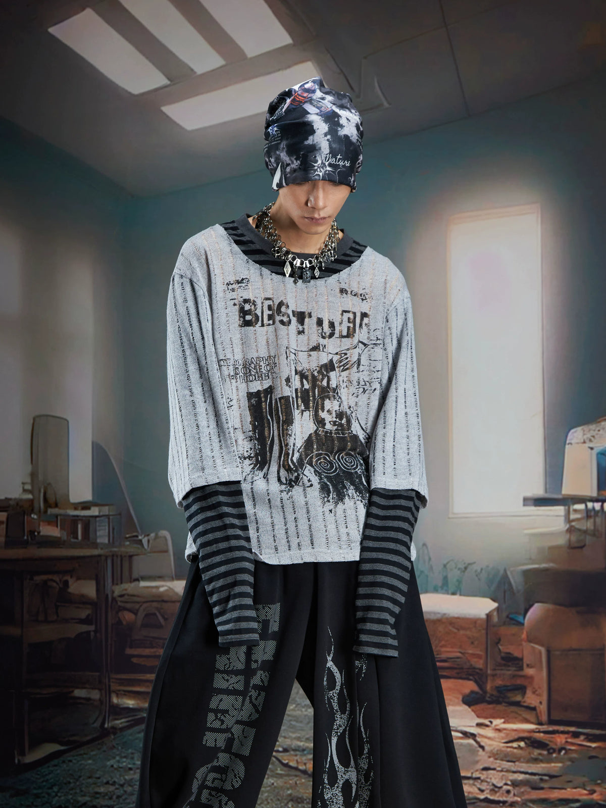 Beststuff Phantom Stripe Layered Tee - Notkicks