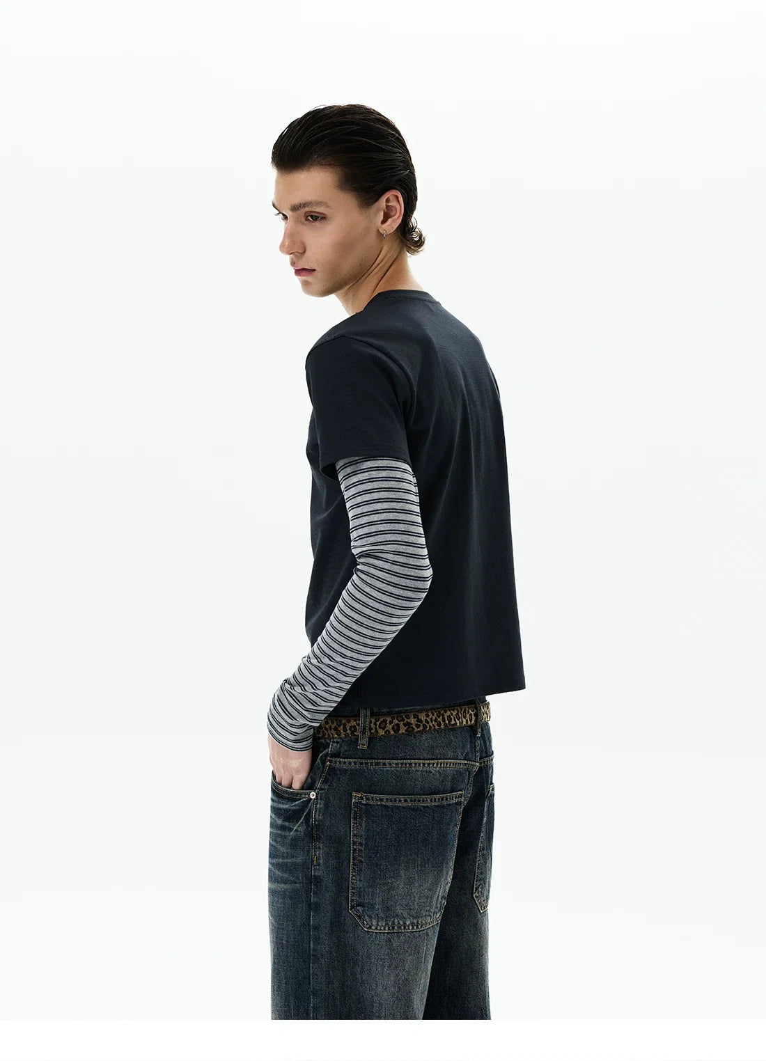 Shadow Stripe Layered Long Sleeve Tee - Notkicks