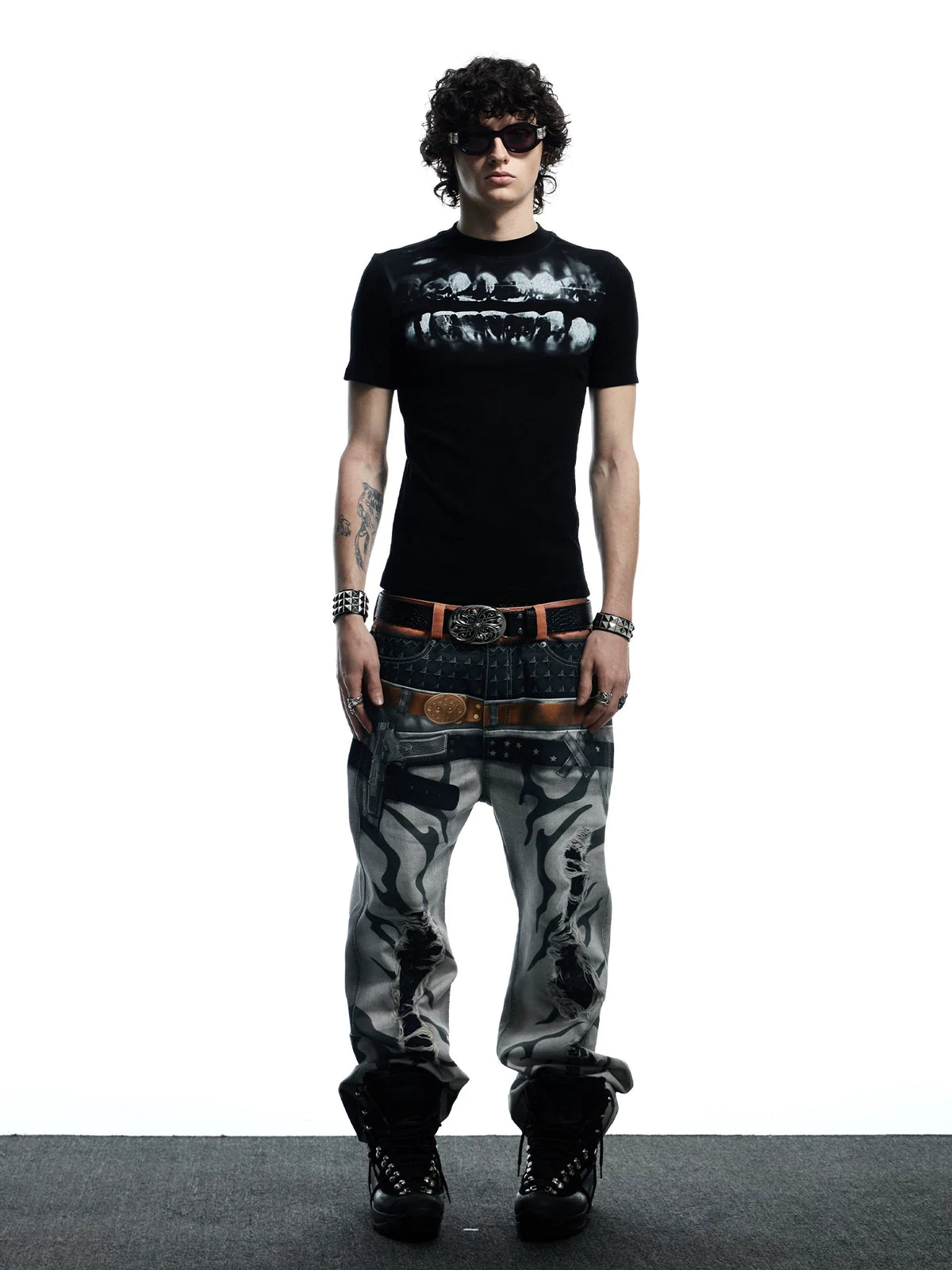 Graphic Teeth Print Slim Fit T-Shirt - Notkicks