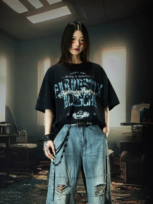 Nebula Varsity Oversize Graphic Tee - Notkicks