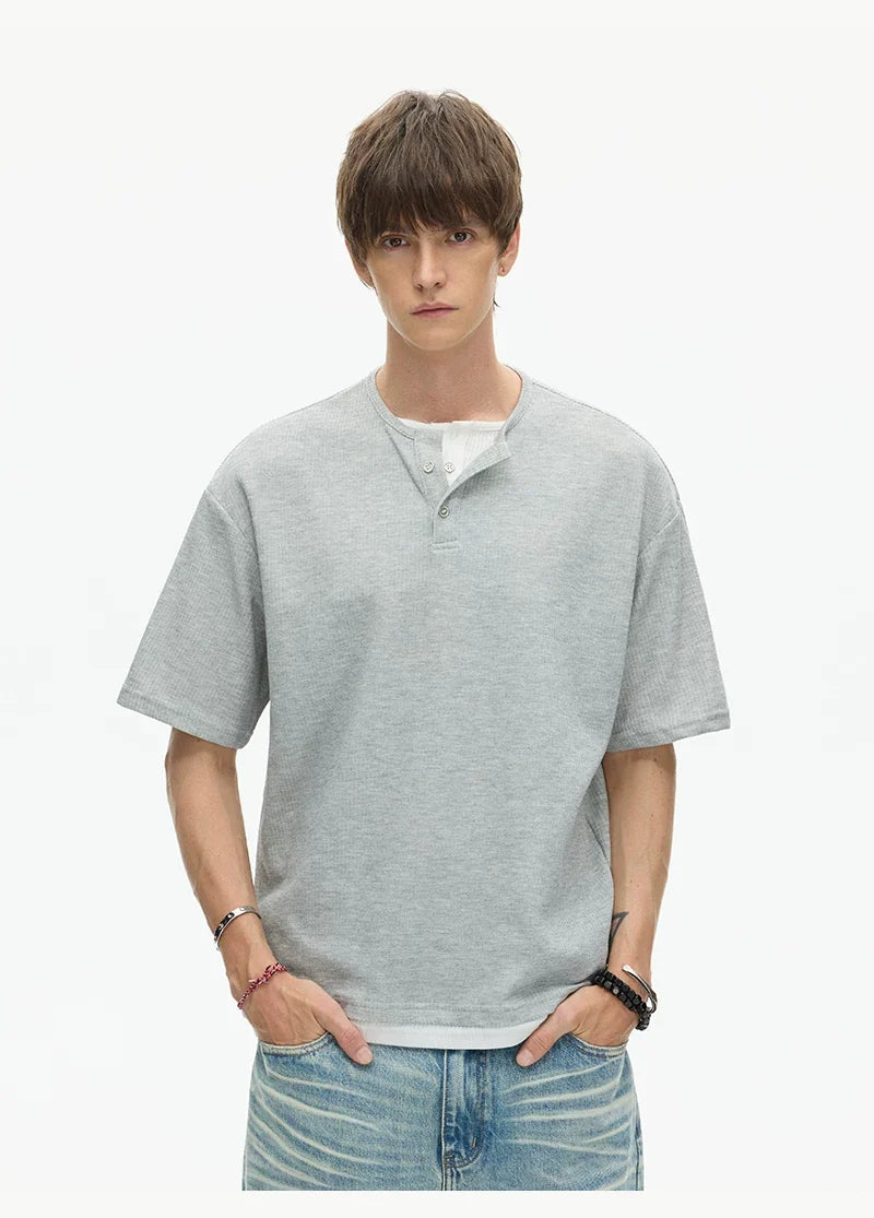 Midnight Core Waffle Henley Tee - Notkicks