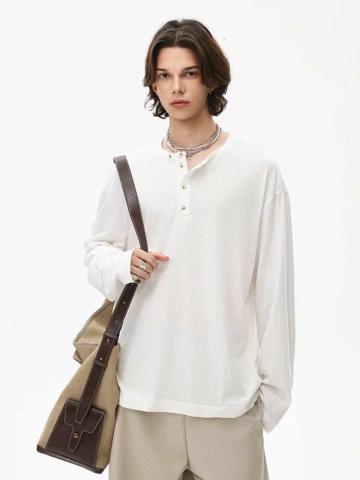 Midnight Button Henley Tee - Notkicks