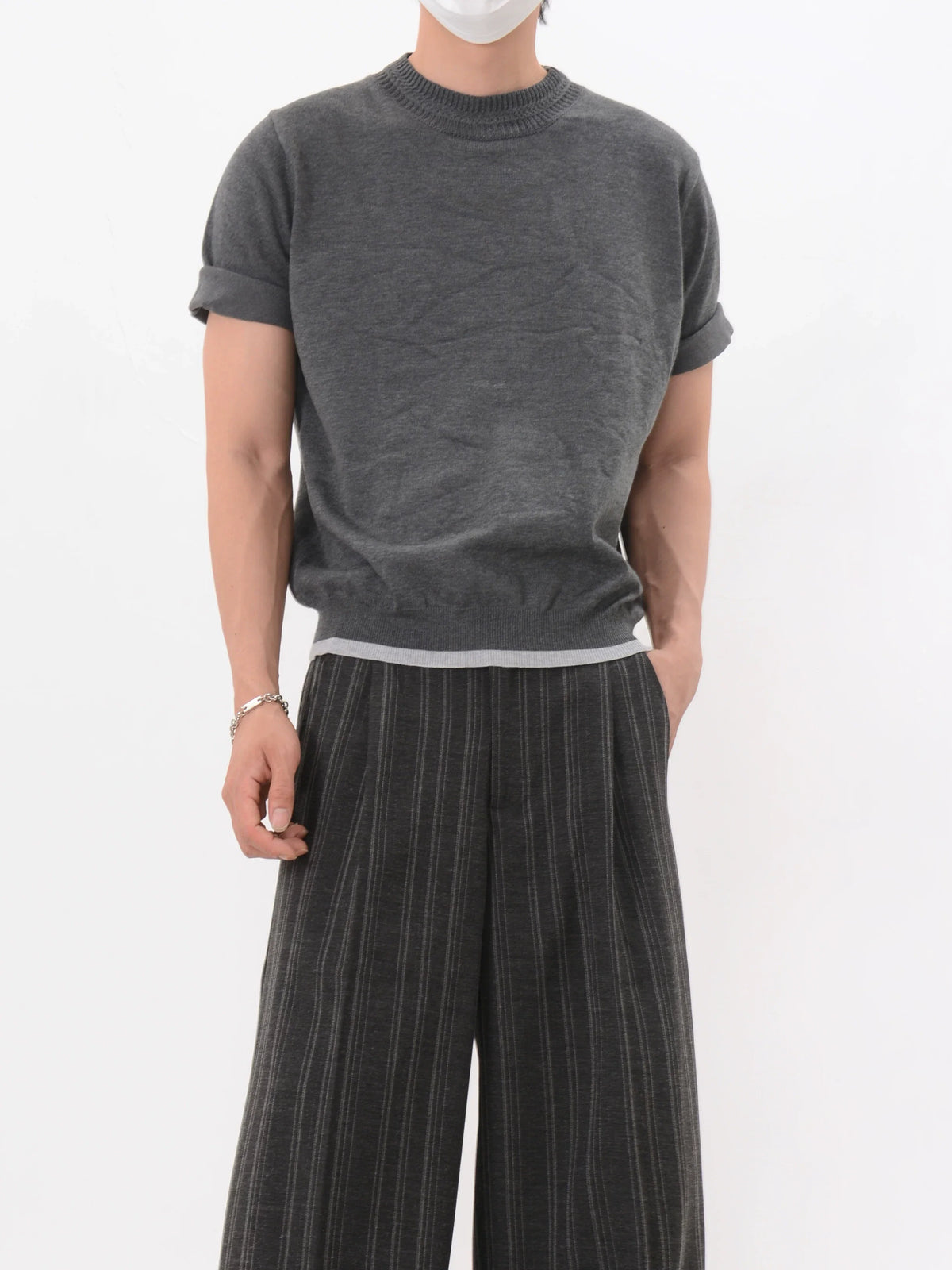 Heather Mock Knit Tee - Notkicks