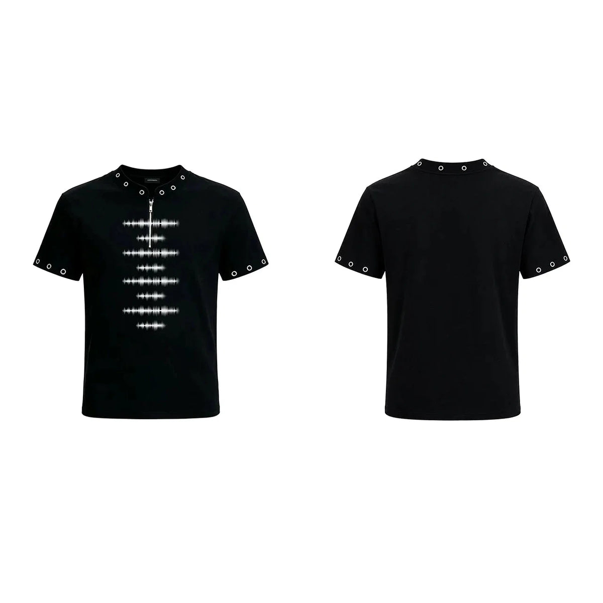 Rivet Collar Graphic Zip Tee - Notkicks