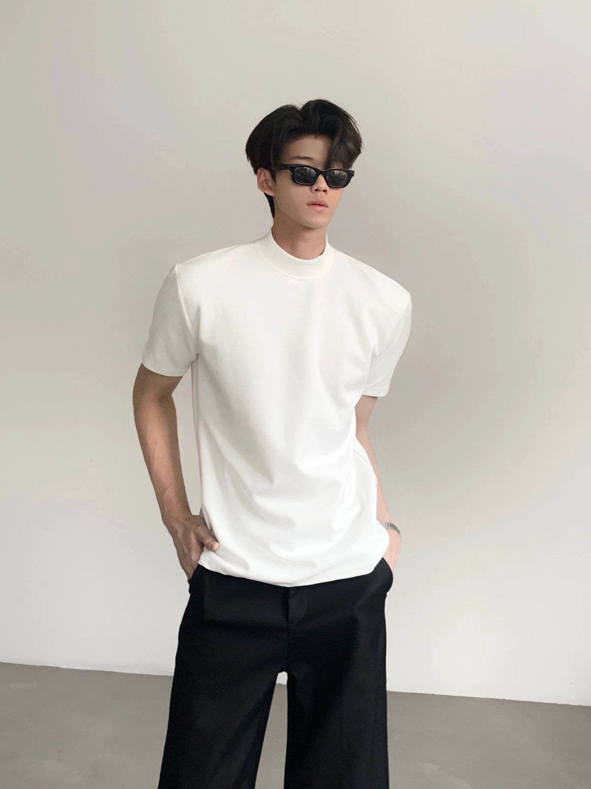 Structured Mock Neck Tee - Notkicks
