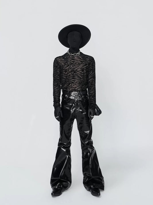 Nocturne Static Sheer Zebra Turtleneck - Notkicks