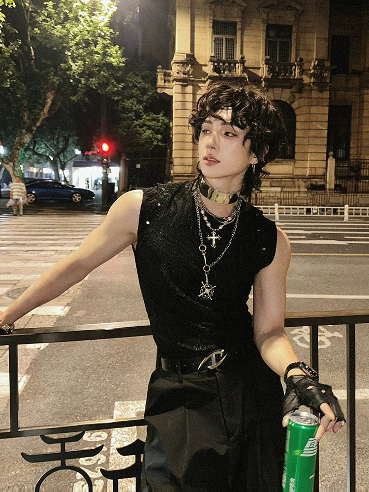 Nocturne Ripple Textured Sleeveless Top - Notkicks