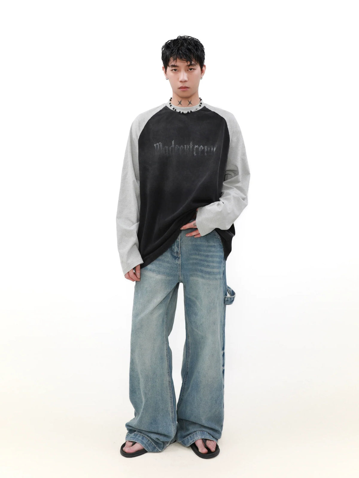 Shadow Panel Contrast Raglan Tee - Notkicks