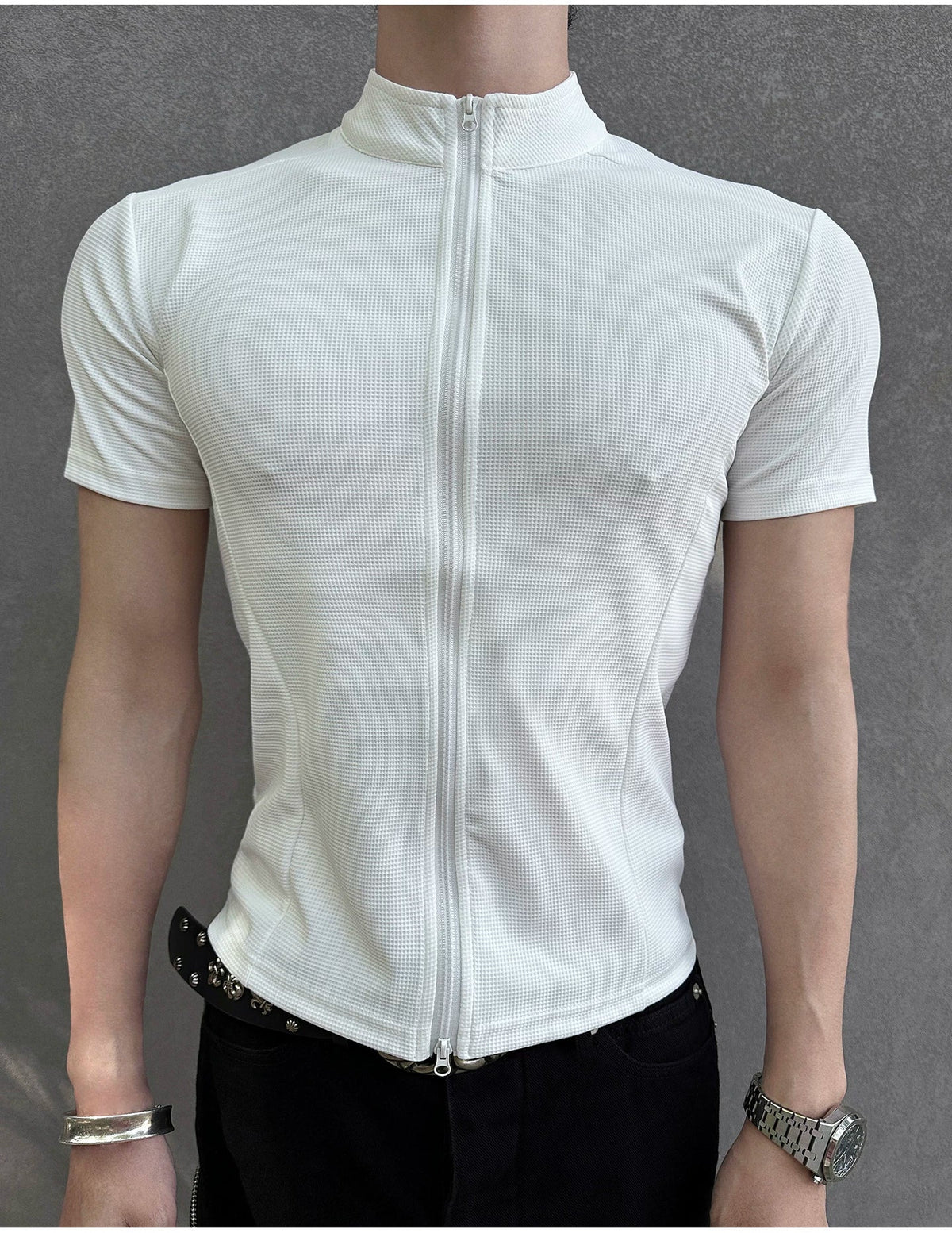 Frostgrid Sculpt Zip Mock Tee - Notkicks