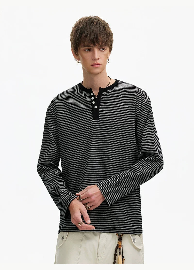 Stripe Henley Lounge Tee - Notkicks