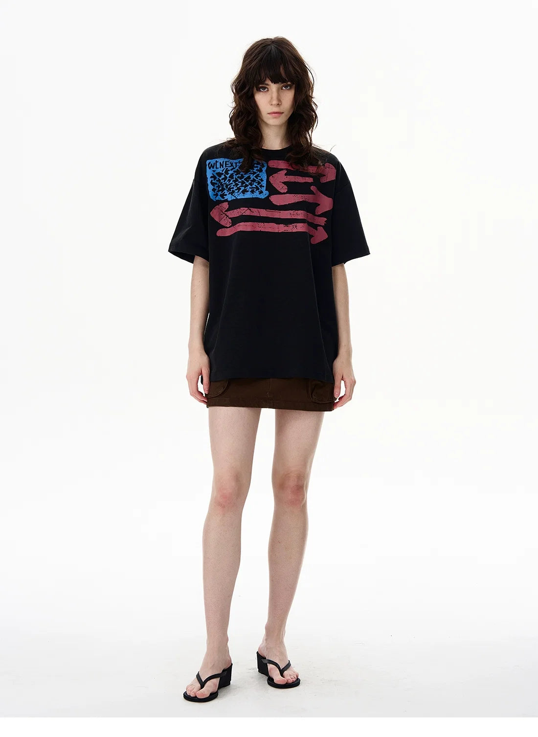 Vintage Flag Graphic Oversized T-Shirt - Notkicks
