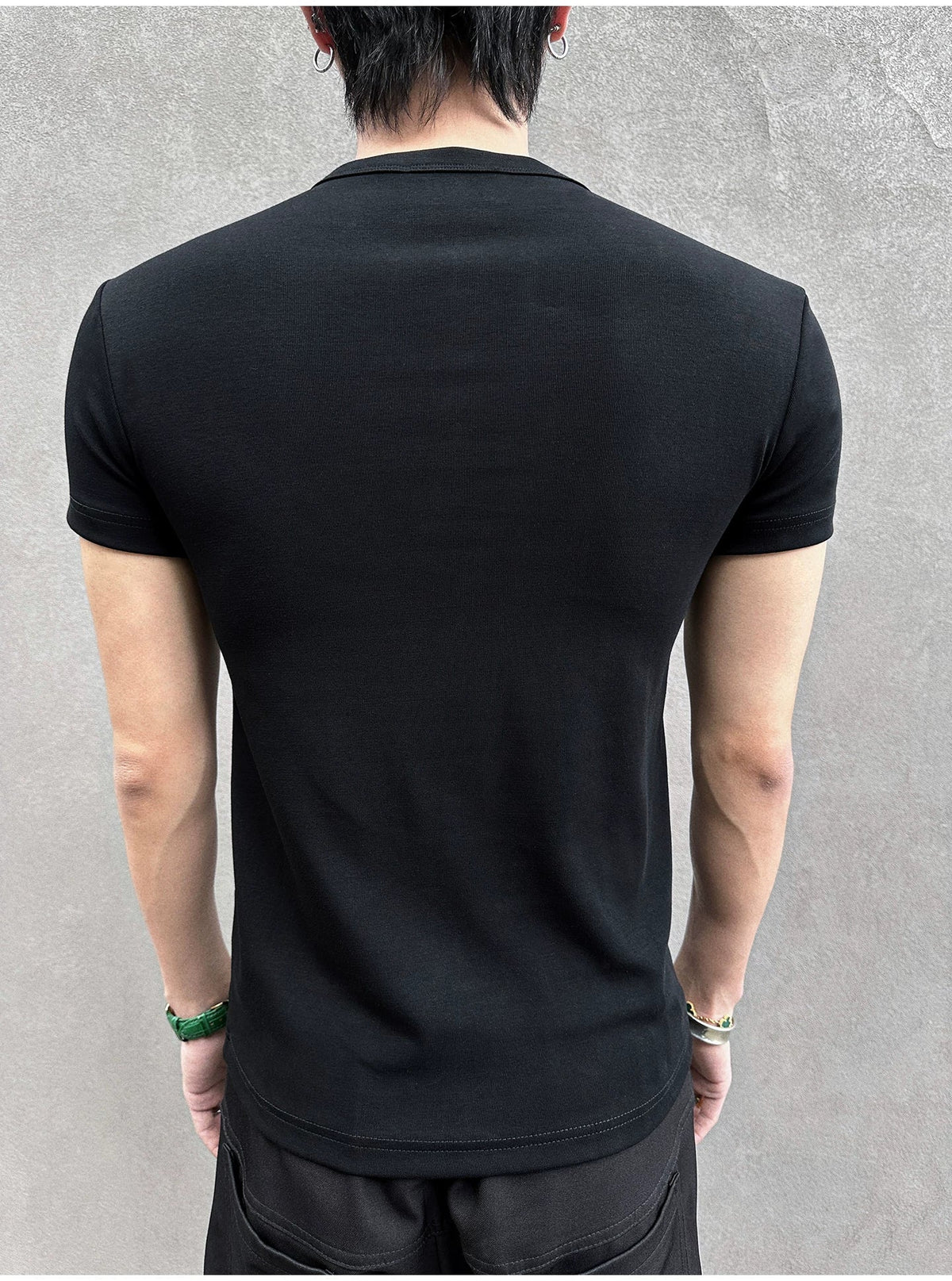 Midnight Gaze Grommet Placket Tee - Notkicks