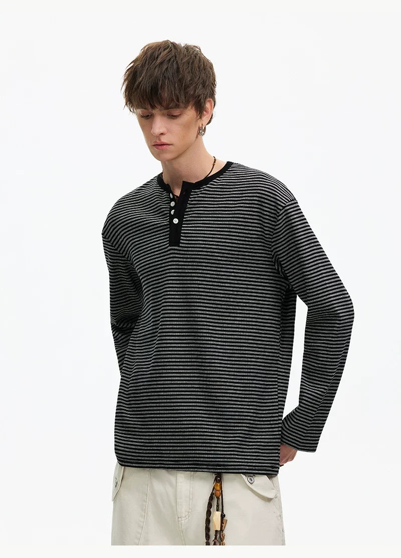 Stripe Henley Lounge Tee - Notkicks