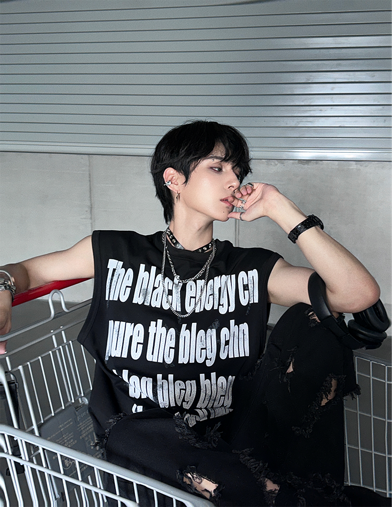 Black Energy Oversized Statement Tee - Notkicks