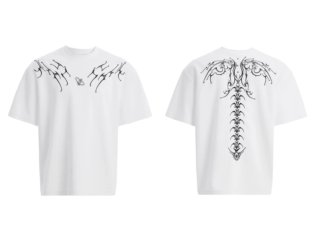 Crystal Wing White Oversized Tee - Notkicks