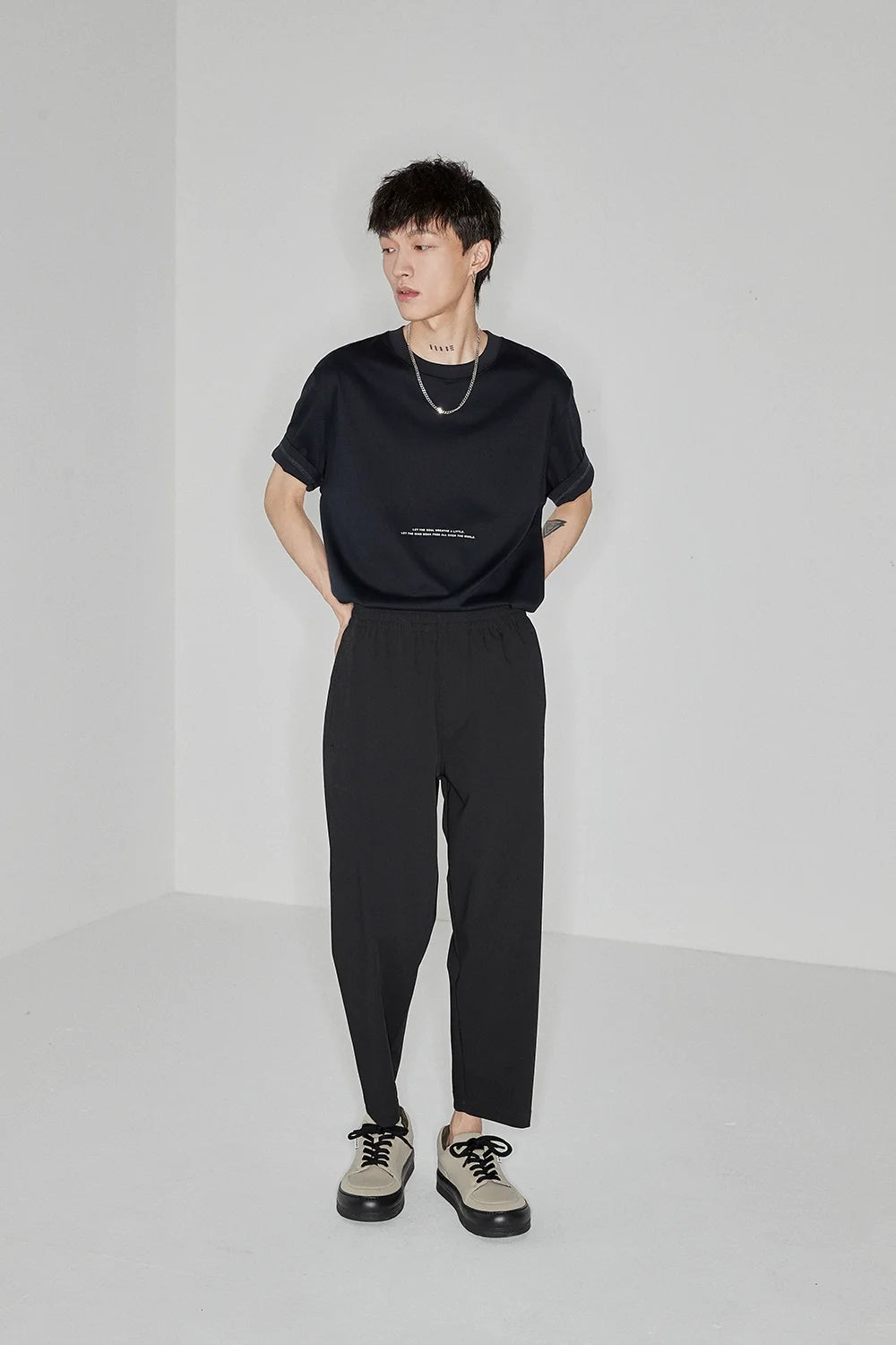 Color Block Letter Print Standard Tee - Notkicks